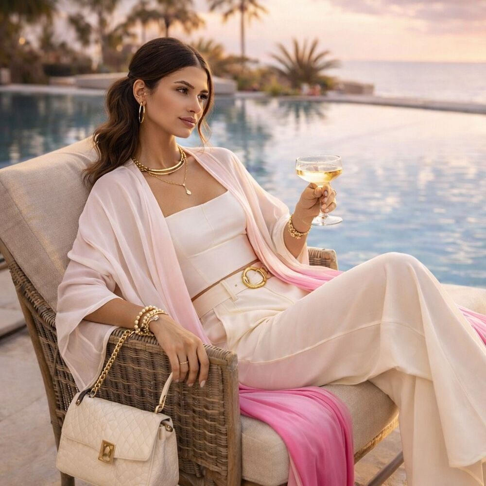 Rebecca Minkoff Wild Pink Dip Dye Ruana Wrap Cover Up
